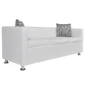 Canapé à 3 places Cuir synthétique Blanc
