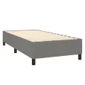 cadre de lit avec matelas Gris foncé 100x200cm Tissu