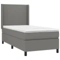 cadre de lit matelas LED Gris foncé 100x200 cm Tissu