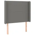 cadre de lit matelas LED Gris foncé 100x200 cm Tissu