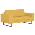 Canapé à 2 places Tissu Jaune