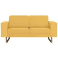 Canapé à 2 places Tissu Jaune