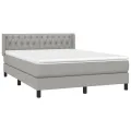 cadre de lit avec matelas Gris clair 140x190cm Tissu