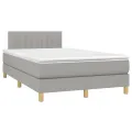 cadre de lit matelas LED Gris clair 120x200 cm Tissu