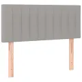 cadre de lit matelas LED Gris clair 120x200 cm Tissu