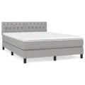 cadre de lit avec matelas Gris clair 140x190cm Tissu