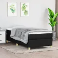 cadre de lit avec matelas Noir 90x200 cm Tissu