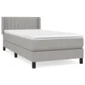 cadre de lit avec matelas Gris clair 100x200cm Tissu