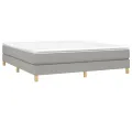 cadre de lit avec matelas Gris clair 160x200cm Tissu
