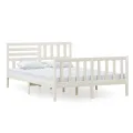 Cadre de lit Blanc Bois massif 140x200 cm
