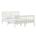 Cadre de lit Blanc Bois massif 140x200 cm