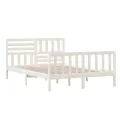 Cadre de lit Blanc Bois massif 140x200 cm