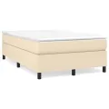 cadre de lit avec matelas Crème 120x200 cm Tissu