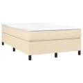 cadre de lit avec matelas Crème 120x200 cm Tissu