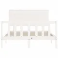 Cadre de lit avec tête de lit blanc 140x190 cm bois massif