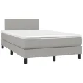 cadre de lit matelas LED Gris clair 120x200 cm Tissu