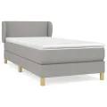 cadre de lit avec matelas Gris clair 100x200cm Tissu