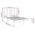 Cadre de lit Blanc Bois de pin massif 140x200 cm