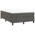 cadre de lit et matelas Gris foncé 120x200cm Velours