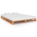 Cadre de lit de palette Marron Bois de pin massif 160 x 200 cm