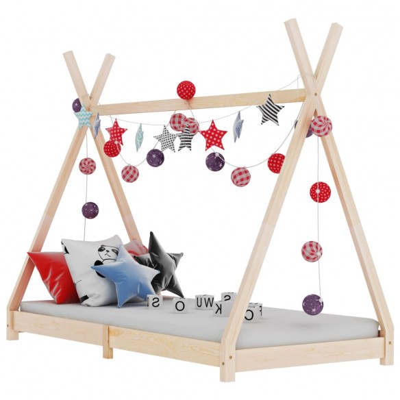 Cadre de lit d'enfant Bois de pin massif 80x160 cm