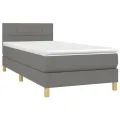 cadre de lit et matelas Gris foncé 90x190 cm Tissu