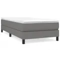 cadre de lit et matelas Gris foncé 90x190 cm Tissu