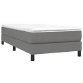 cadre de lit et matelas Gris foncé 90x190 cm Tissu