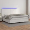 cadre de lit matelas LED Blanc 200x200 cm Similicuir