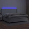 cadre de lit matelas LED Blanc 200x200 cm Similicuir