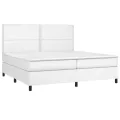 cadre de lit avec matelas Blanc 200x200cm Similicuir