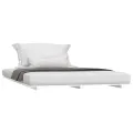 Cadre de lit blanc 140x190 cm bois de pin massif