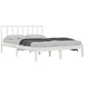 Cadre de lit Blanc Bois de pin massif 160x200 cm