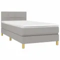 cadre de lit avec matelas et LED Gris clair 80x200cm