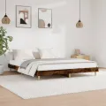 Cadre de lit chêne fumé 160x200 cm bois d'ingénierie