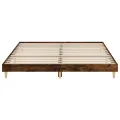 Cadre de lit chêne fumé 160x200 cm bois d'ingénierie