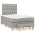 cadre de lit avec matelas Gris clair 120x200cm Tissu
