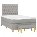 cadre de lit avec matelas Gris clair 120x200cm Tissu