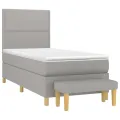 cadre de lit avec matelas Gris clair 100x200cm Tissu