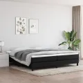 cadre de lit avec matelas Noir 200x200 cm Tissu
