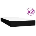 cadre de lit avec matelas Noir 200x200 cm Tissu