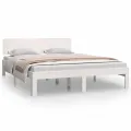 Cadre de lit Blanc Bois de pin massif 140x200 cm