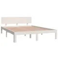 Cadre de lit Blanc Bois de pin massif 140x200 cm