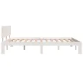 Cadre de lit Blanc Bois de pin massif 140x200 cm