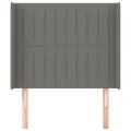 Tête de lit avec oreilles Gris foncé 103x16x118/128 cm Tissu