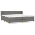 cadre de lit avec matelas Gris foncé 200x200cm Tissu