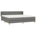 cadre de lit avec matelas Gris foncé 200x200cm Tissu