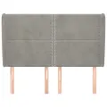Tête de lit avec oreilles Gris clair 147x23x118/128 cm Velours