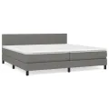 cadre de lit avec matelas Gris foncé 200x200cm Tissu