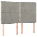 cadre de lit et matelas Gris clair 140x190cm Velours